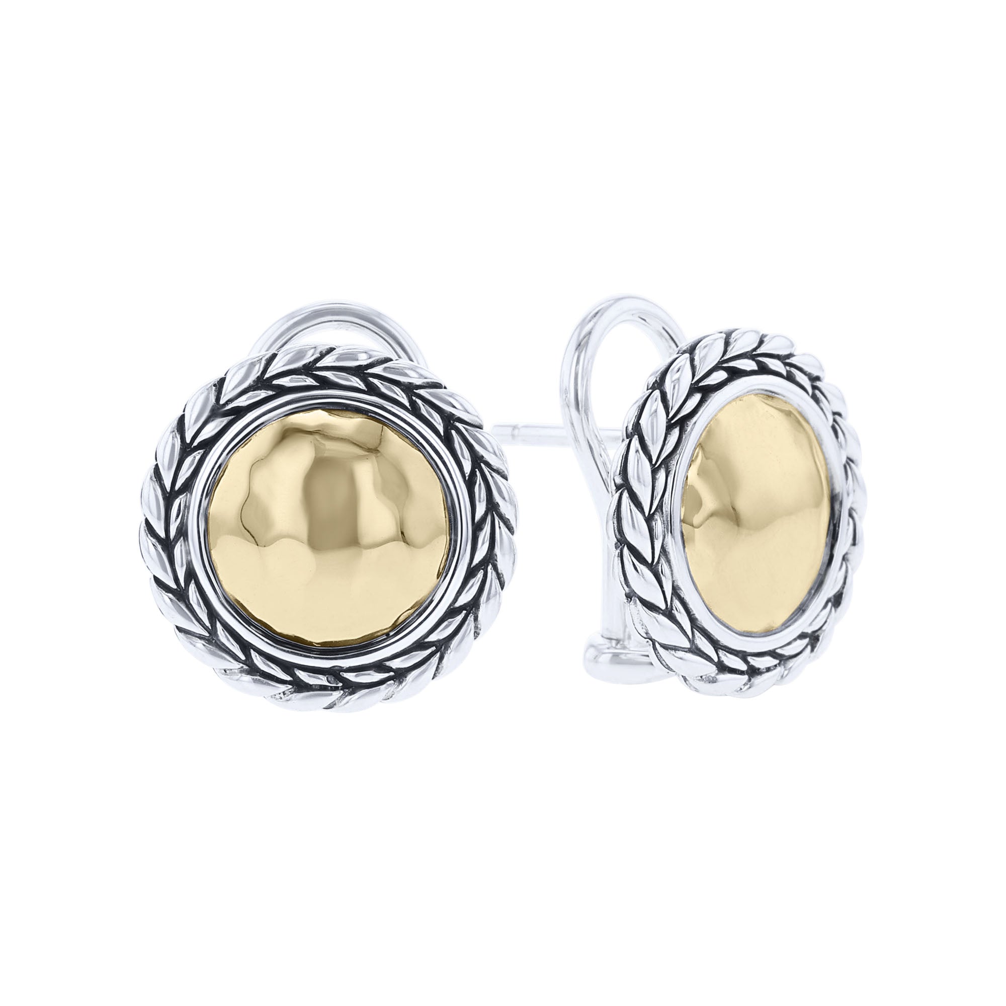 Kira Silver & Gold Woven Stud Earrings