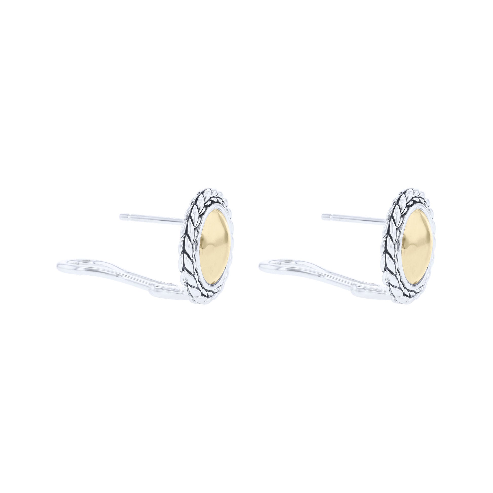 Kira Silver & Gold Woven Stud Earrings