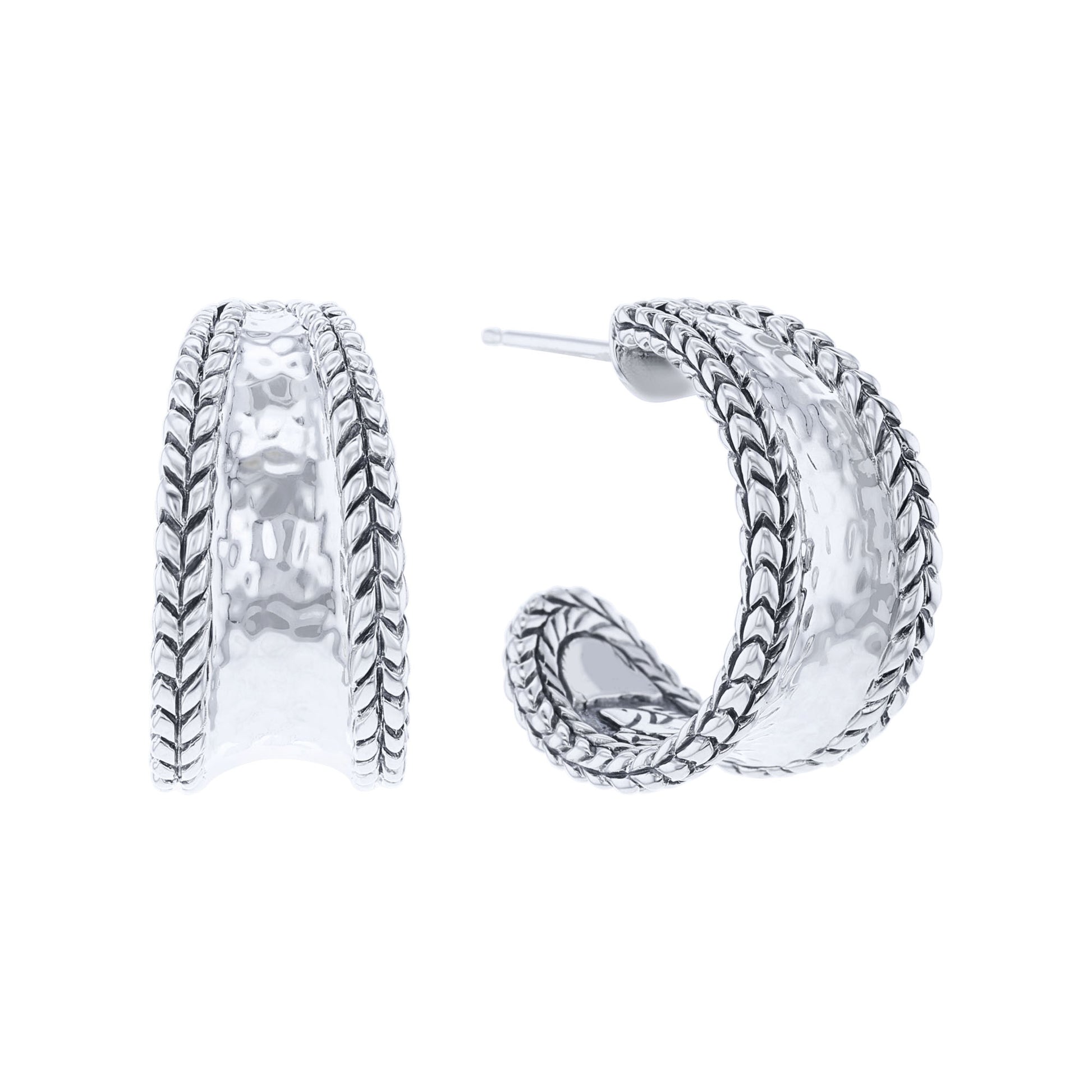 Silver Jane Hammered Hoop Earrings