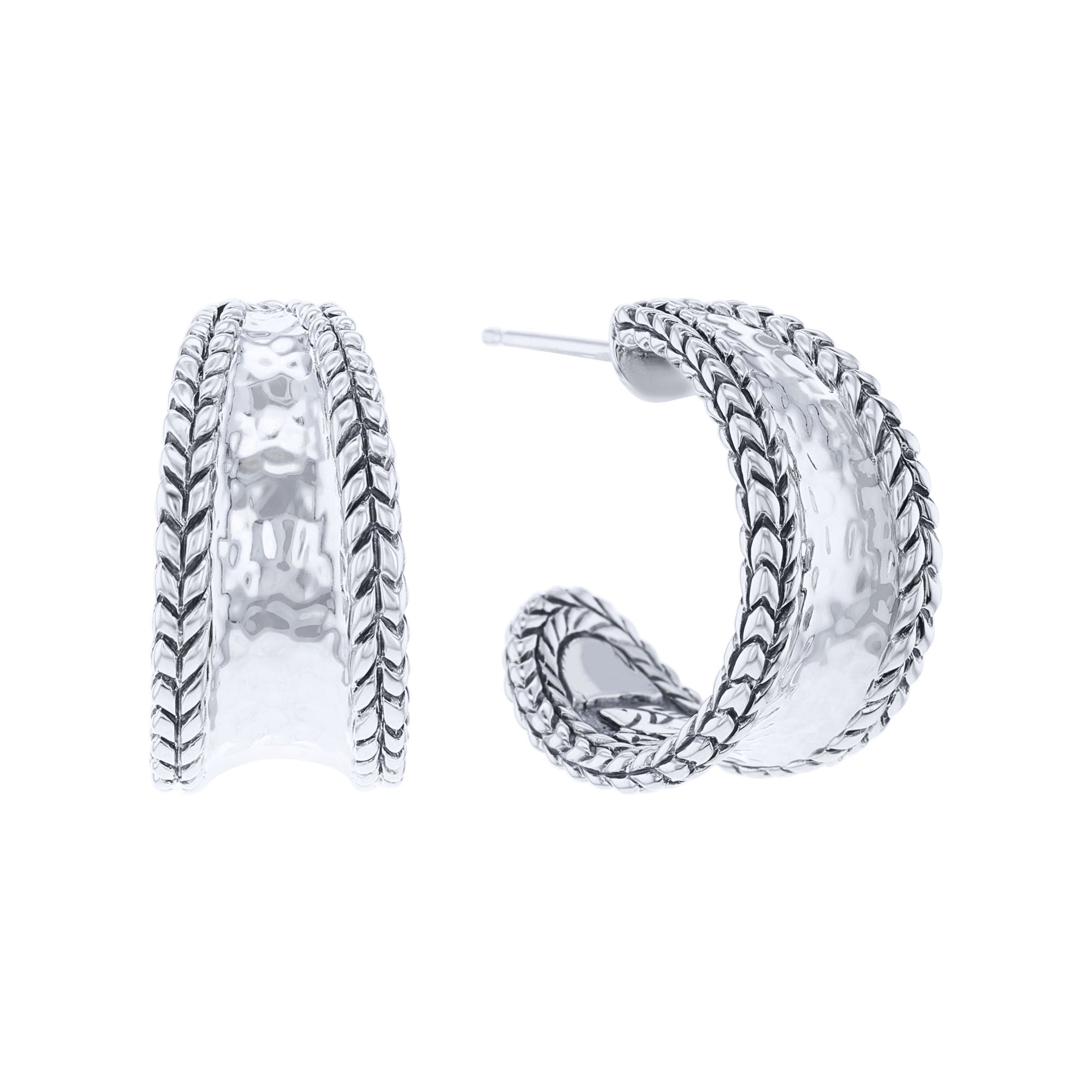 Silver Jane Hammered Hoop Earrings