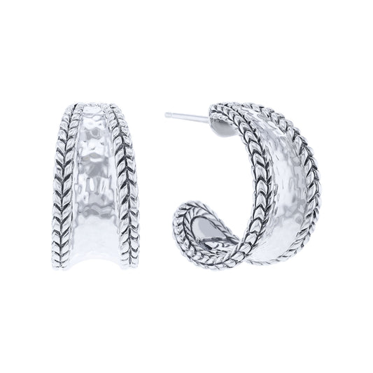 Silver Jane Hammered Hoop Earrings