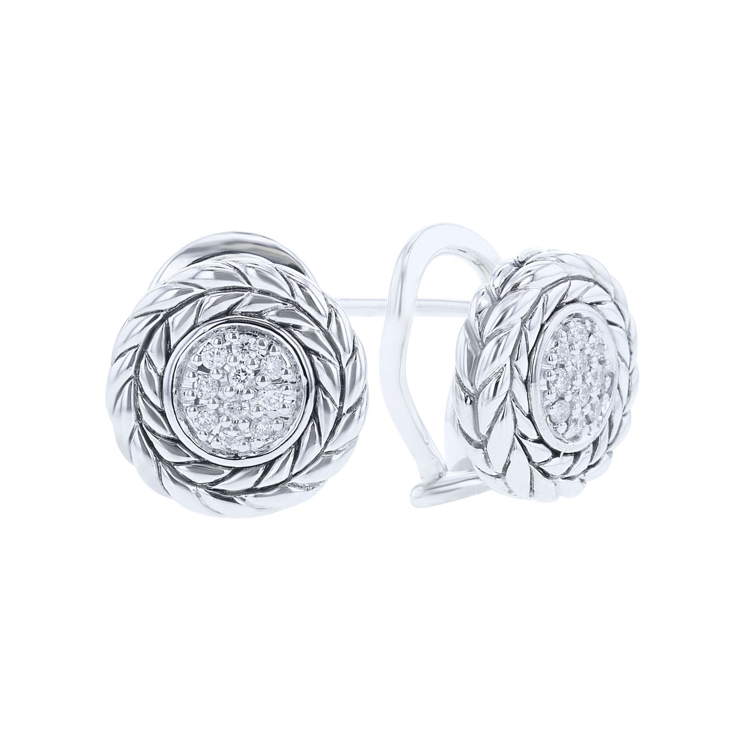 Silver Kenna Diamond Pave Stud Earrings