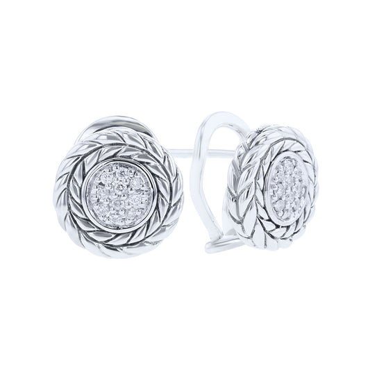 Silver Kenna Diamond Pave Stud Earrings