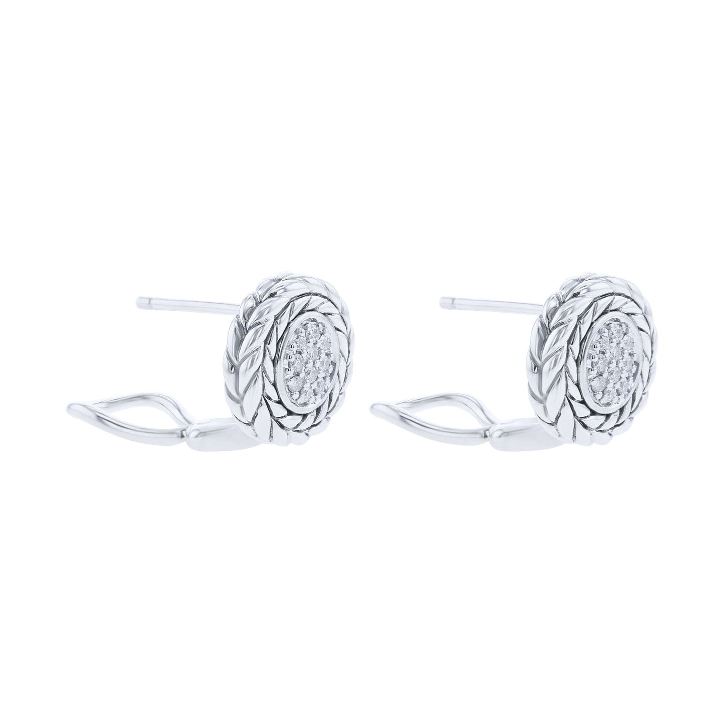 Silver Kenna Diamond Pave Stud Earrings