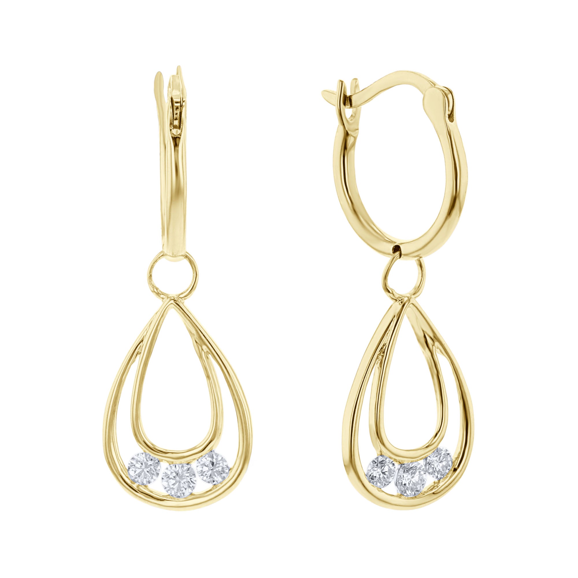 Past Present Future Teardrop Diamond Earrings