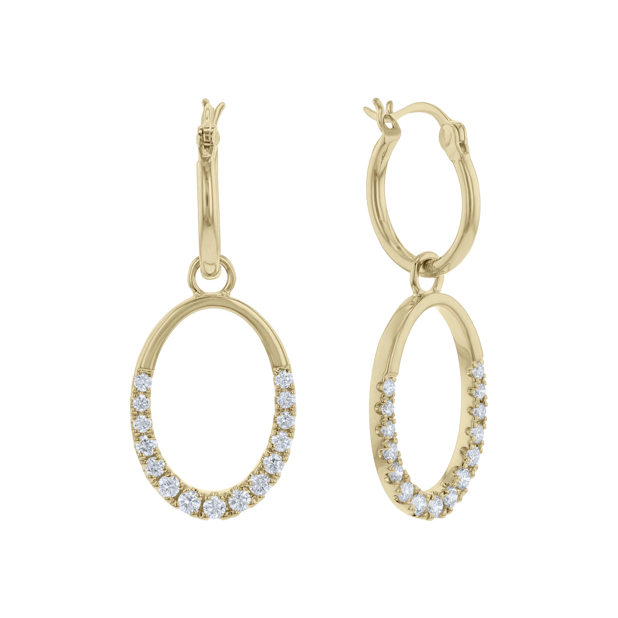 Drenched in Diamonds Oval Drop Earrings