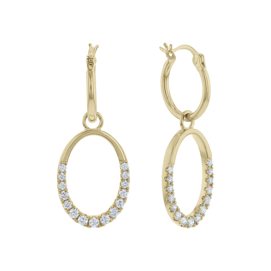 Drenched in Diamonds Oval Drop Earrings
