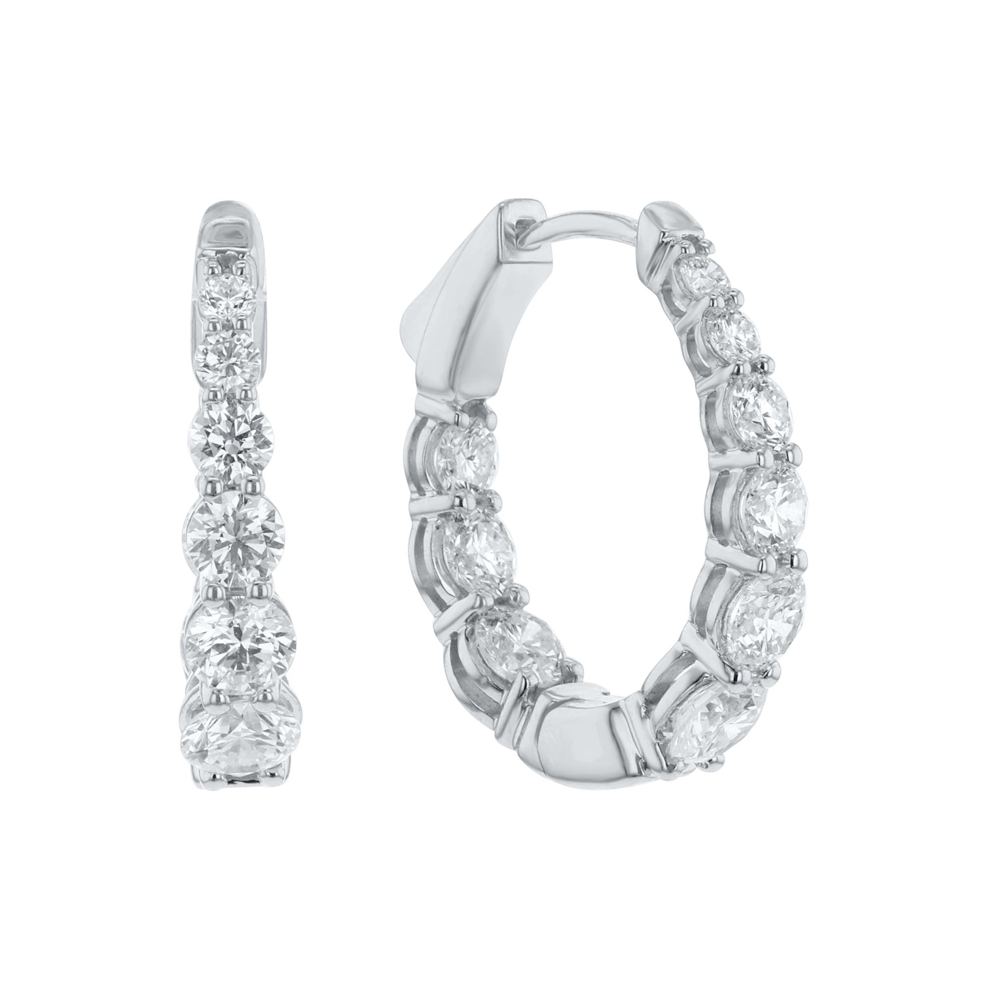 Heritage Diamond Hoop Earrings- 2ct