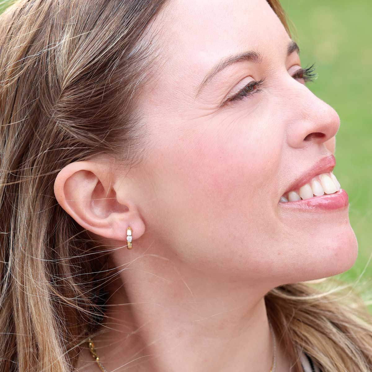 Silver Zelia Diamond Hoop Earrings