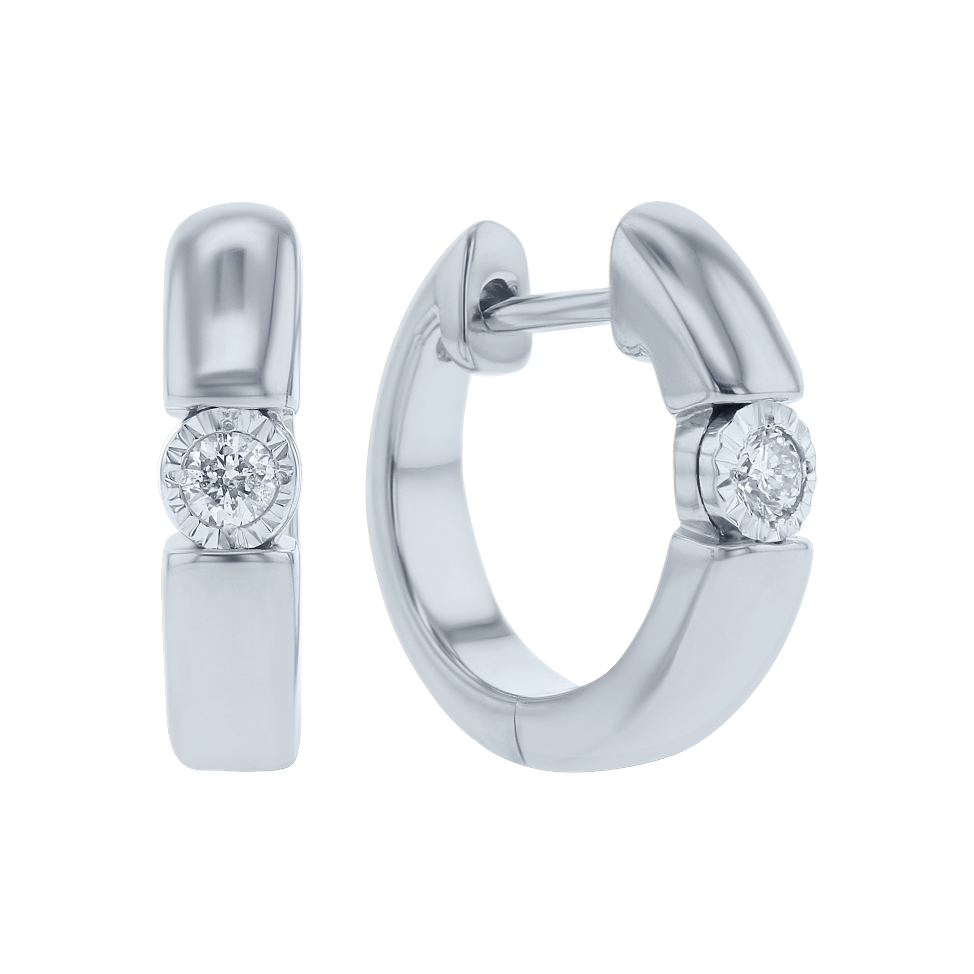 Silver Zelia Diamond Hoop Earrings