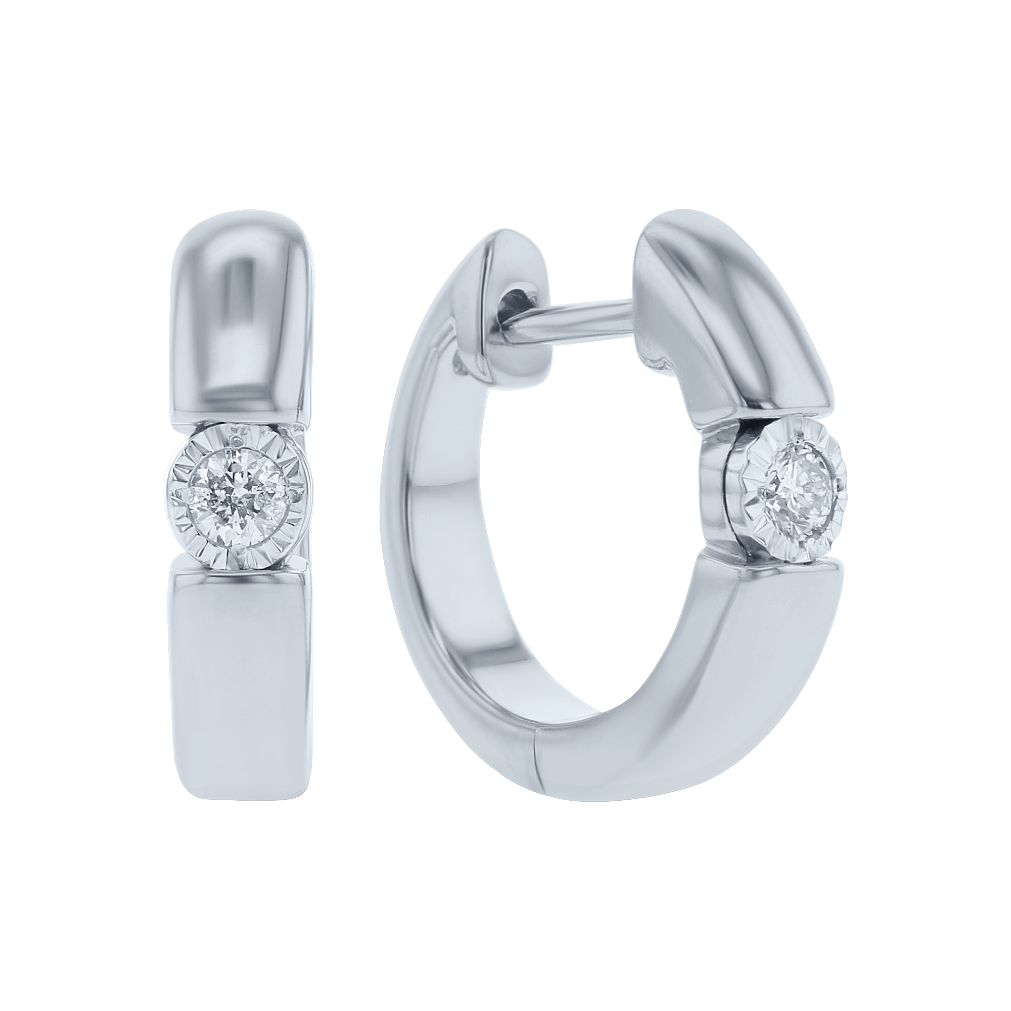 Silver Zelia Diamond Hoop Earrings