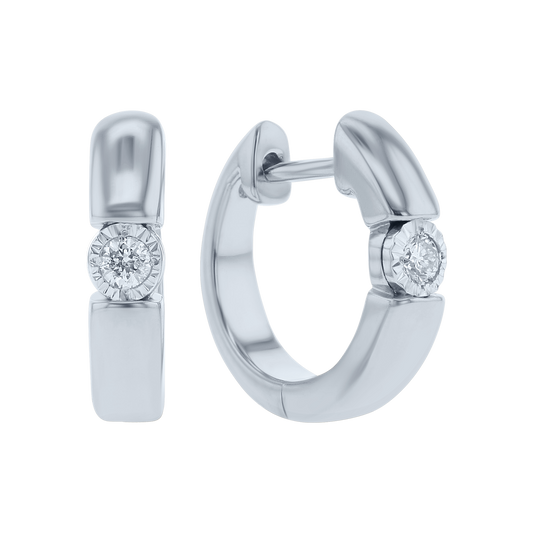 Silver Zelia Diamond Hoop Earrings