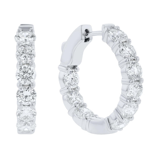 Ariel Inside Out Diamond Hoop Earrings- 4 1/3ct