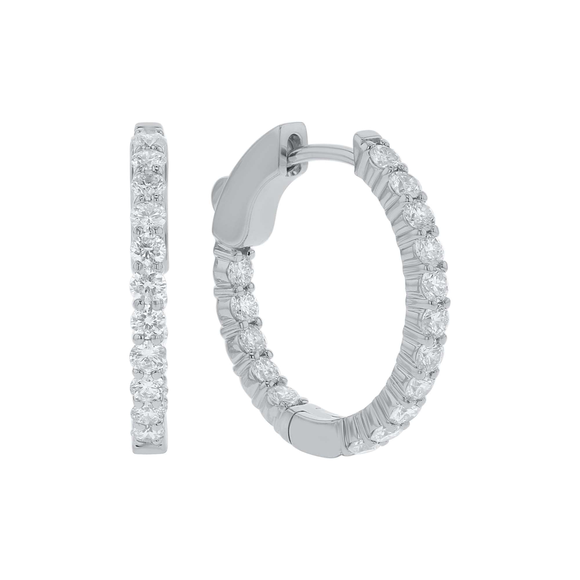 Ariel Inside Out Diamond Hoop Earrings- 1ct