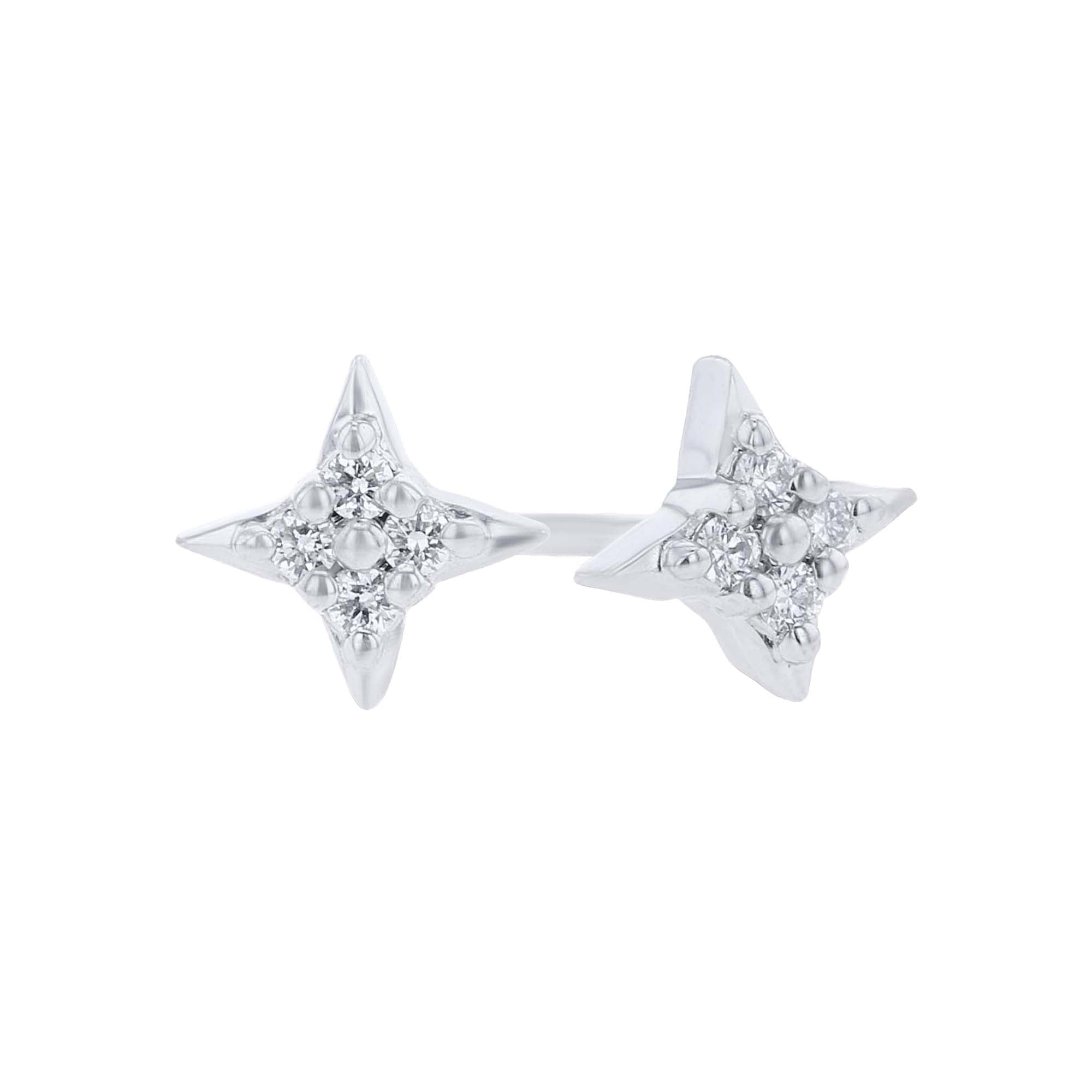 Silver Star of Hope Diamond Earrings