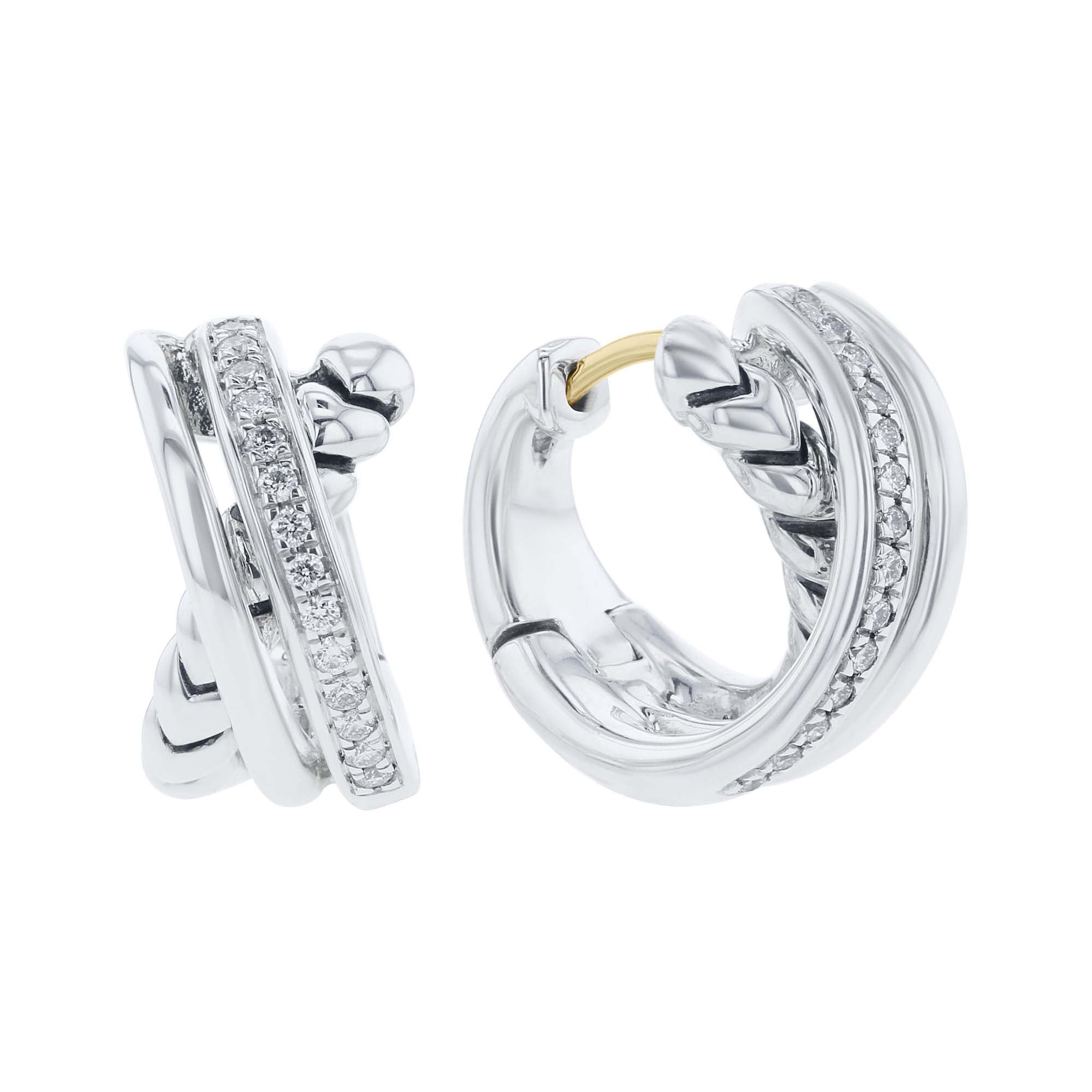 Silver Sloane Diamond Hoop Earrings