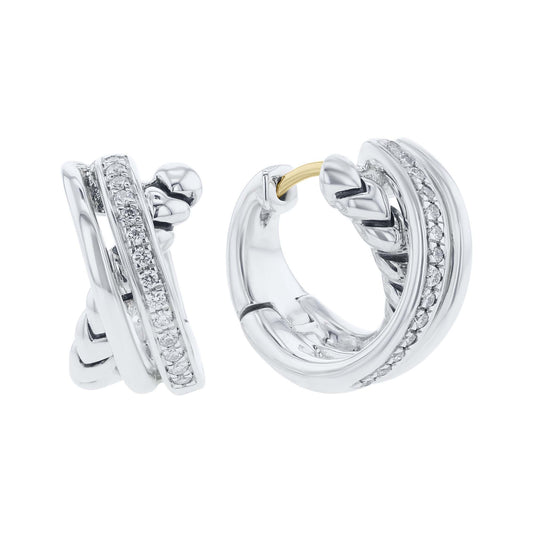 Silver Sloane Diamond Hoop Earrings