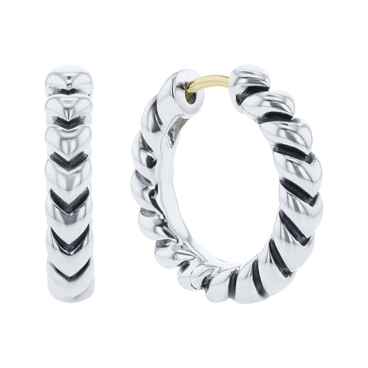 Silver Sloane Texture Hoop Earrings