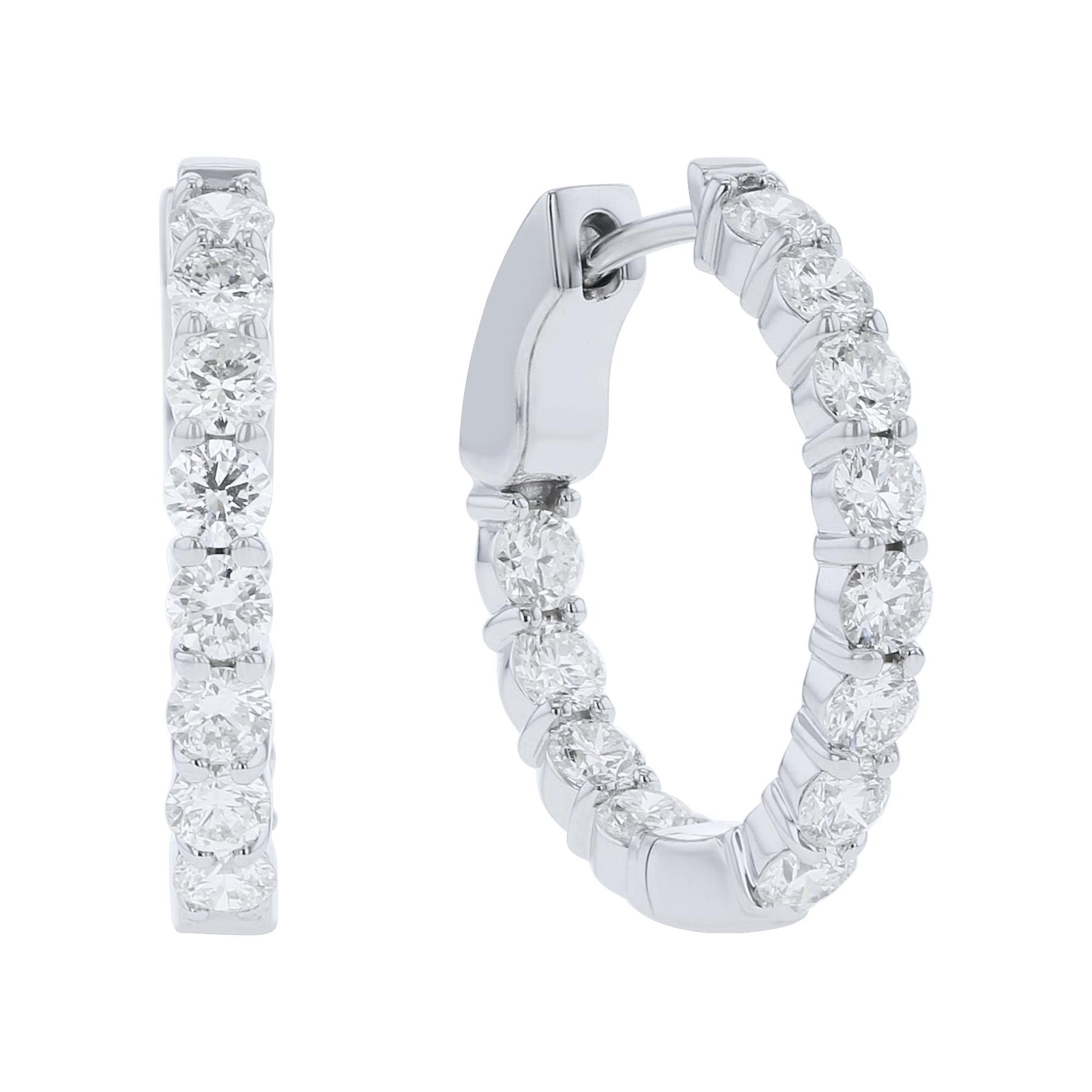 Ariel Inside Out Diamond Hoop Earrings- 2ct