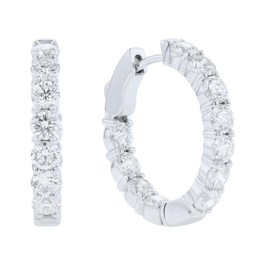 Ariel Inside Out Diamond Hoop Earrings- 3ct