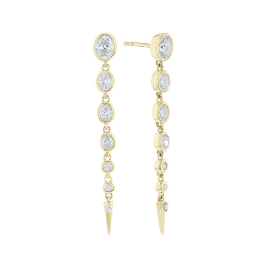 Oscillating Ovals Diamond Drop Earrings