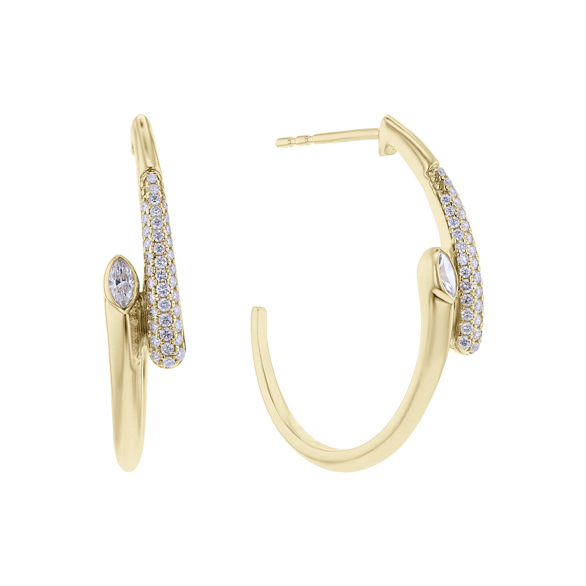 Mariana Diamond Bypass Hoop Earrings