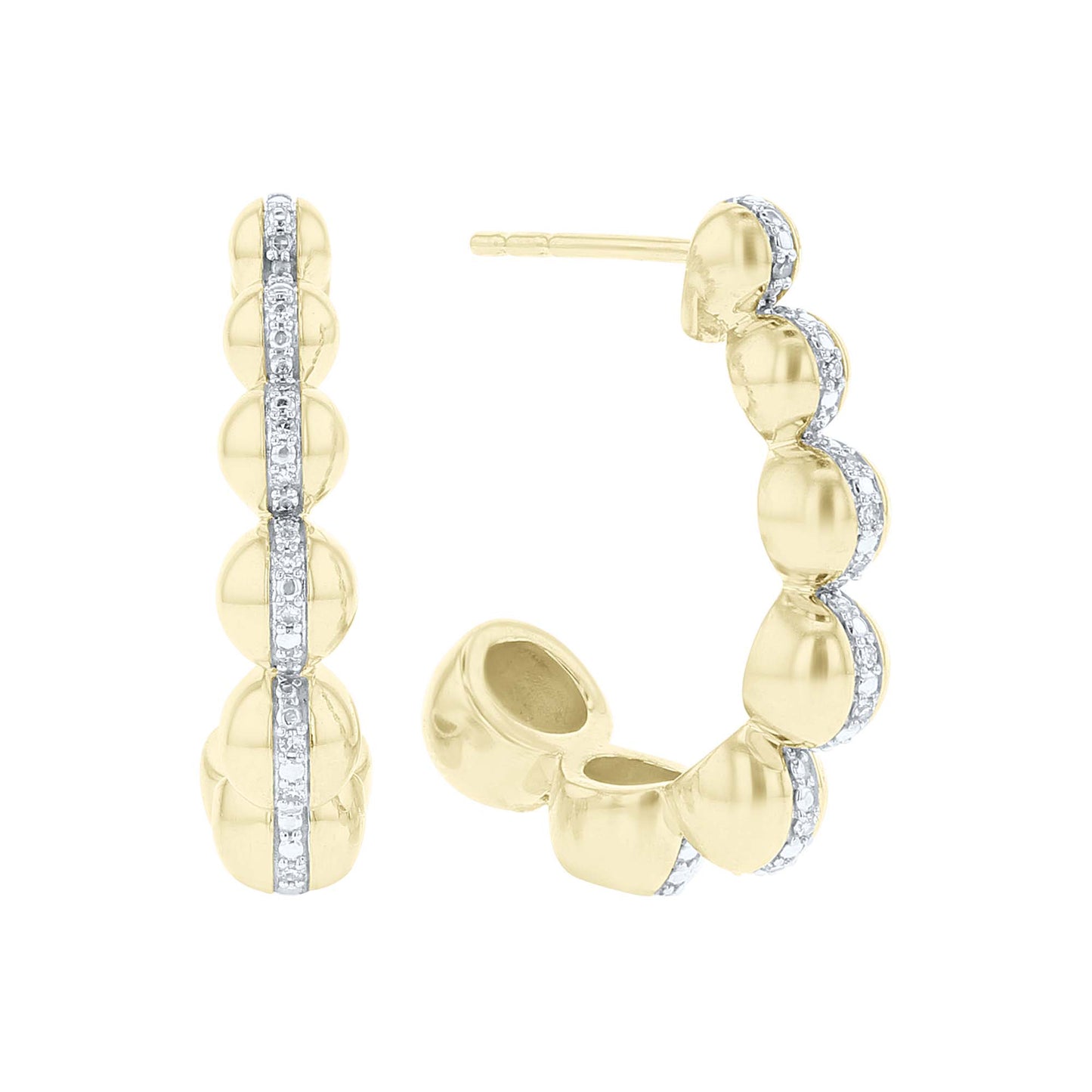 West Diamond J-Hoop Earrings
