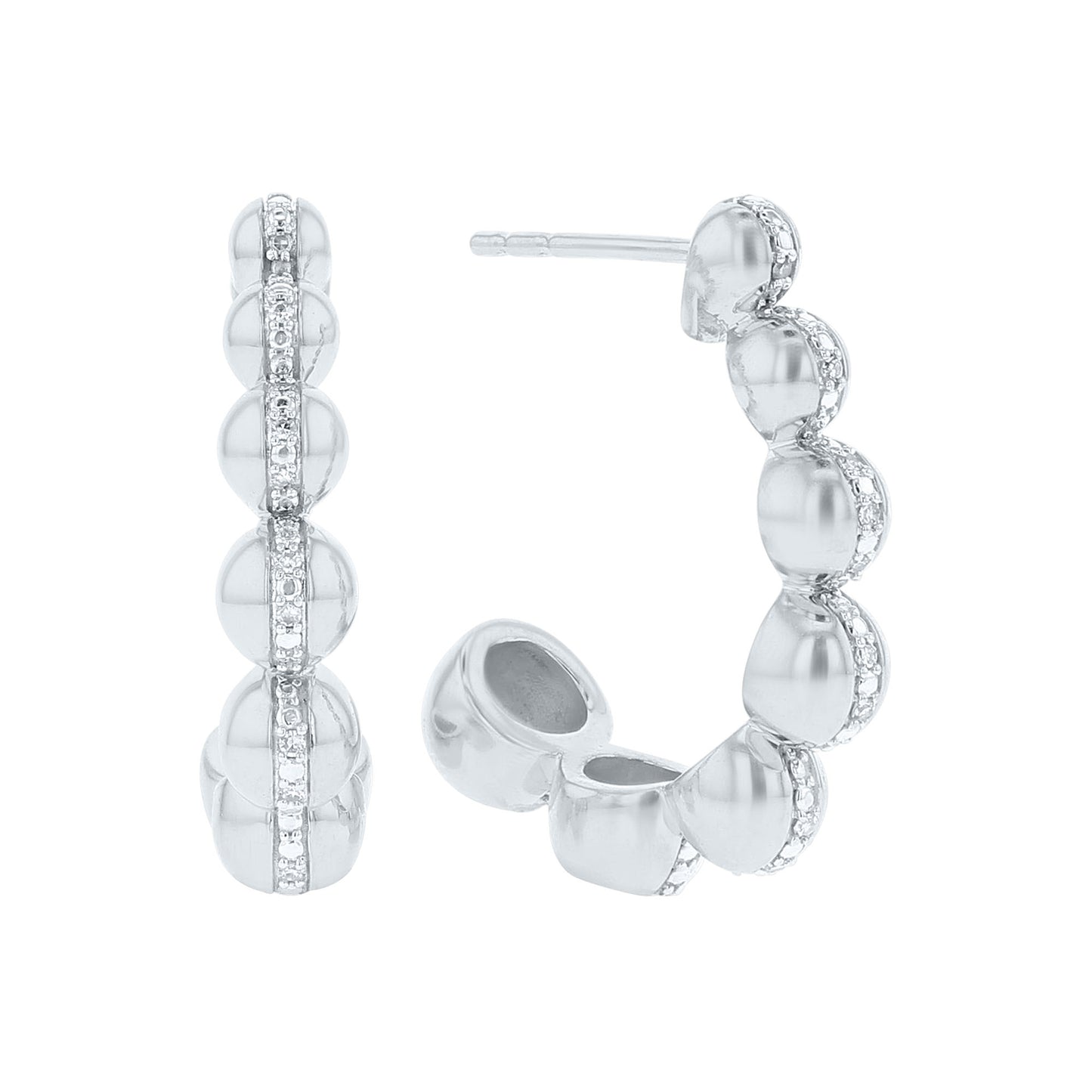 West Diamond J-Hoop Earrings