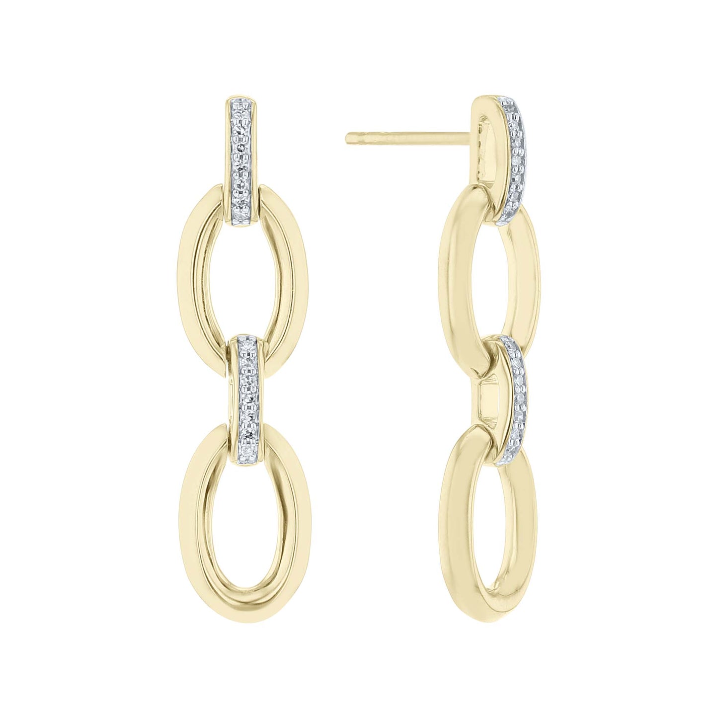 Loren Oval Link Diamond Earrings