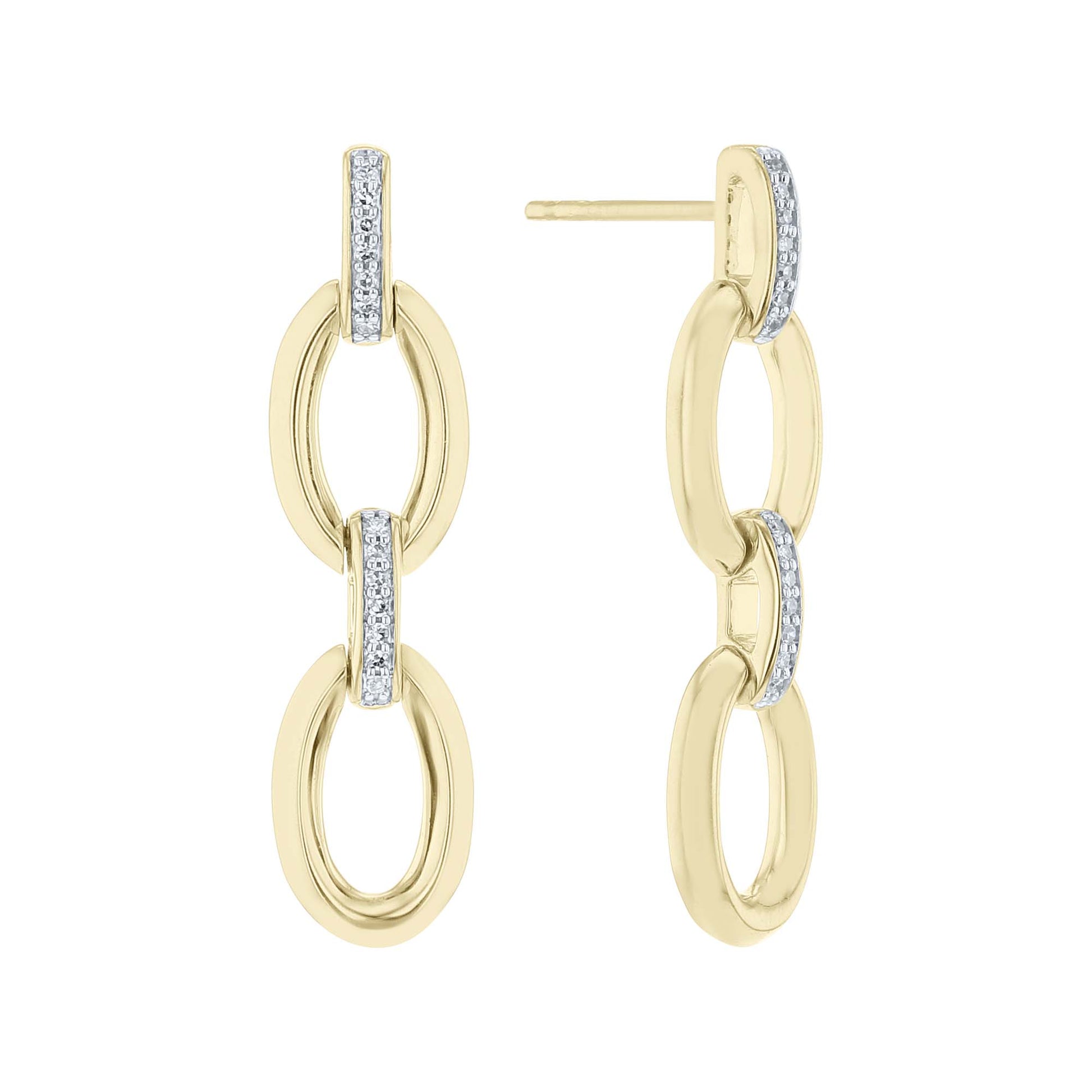 Loren Oval Link Diamond Earrings