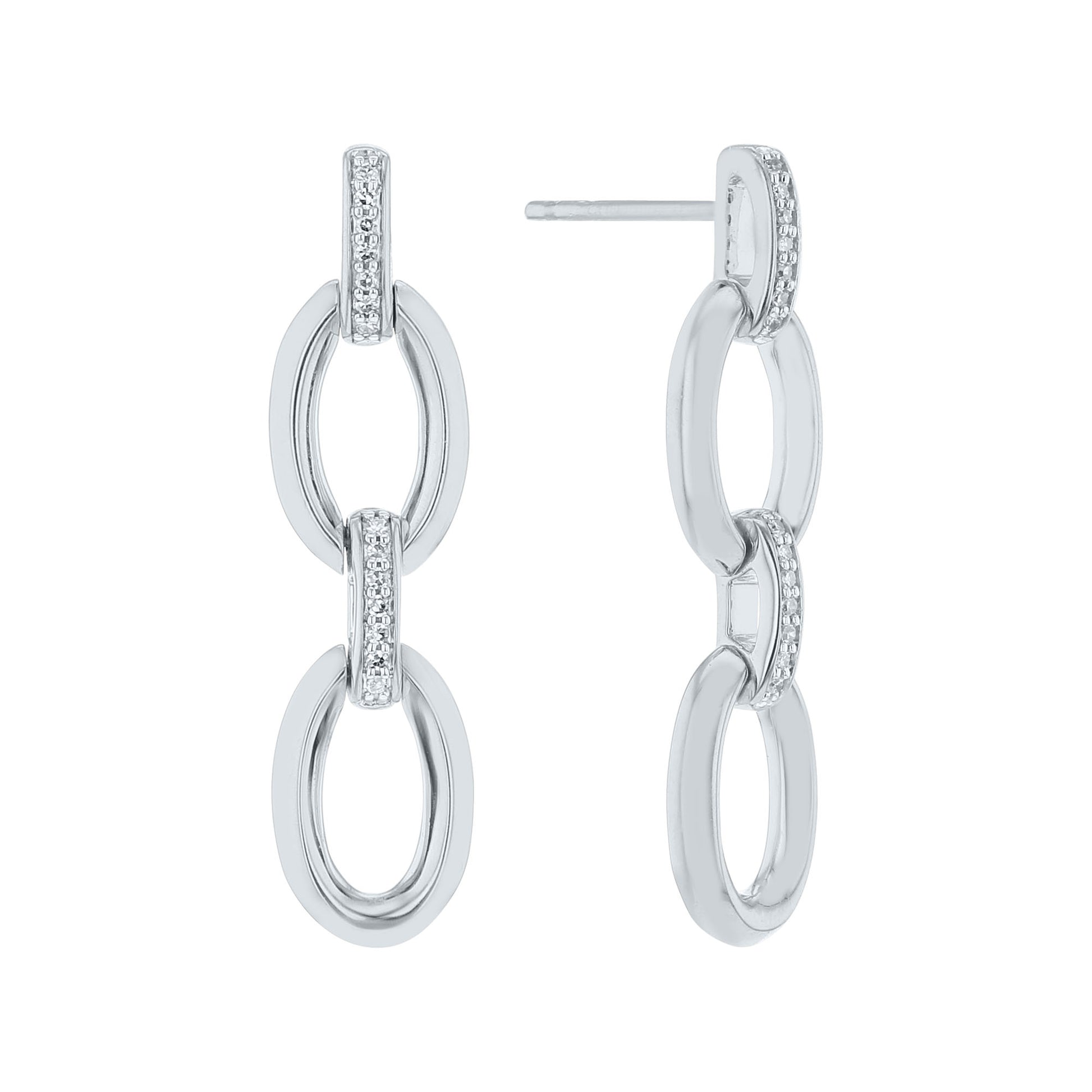 Loren Oval Link Diamond Earrings