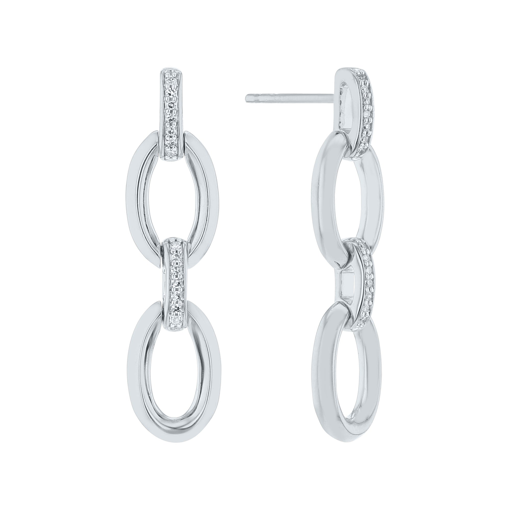 Loren Oval Link Diamond Earrings