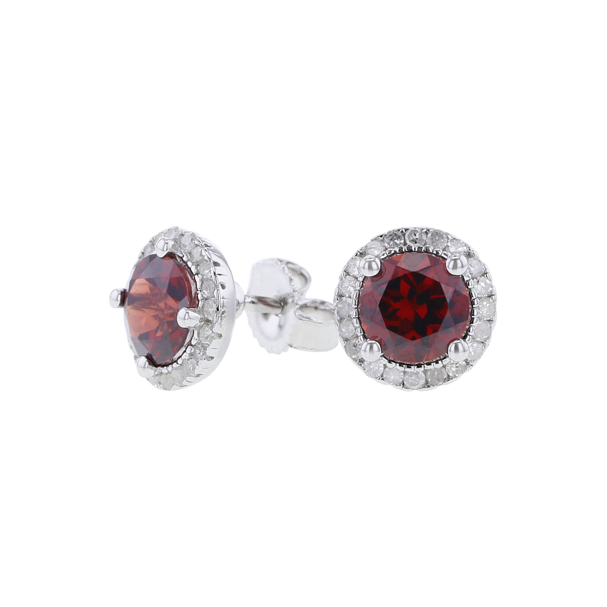 Silver Sprinkle Garnet & Diamond Earrings – Steven Singer Jewelers