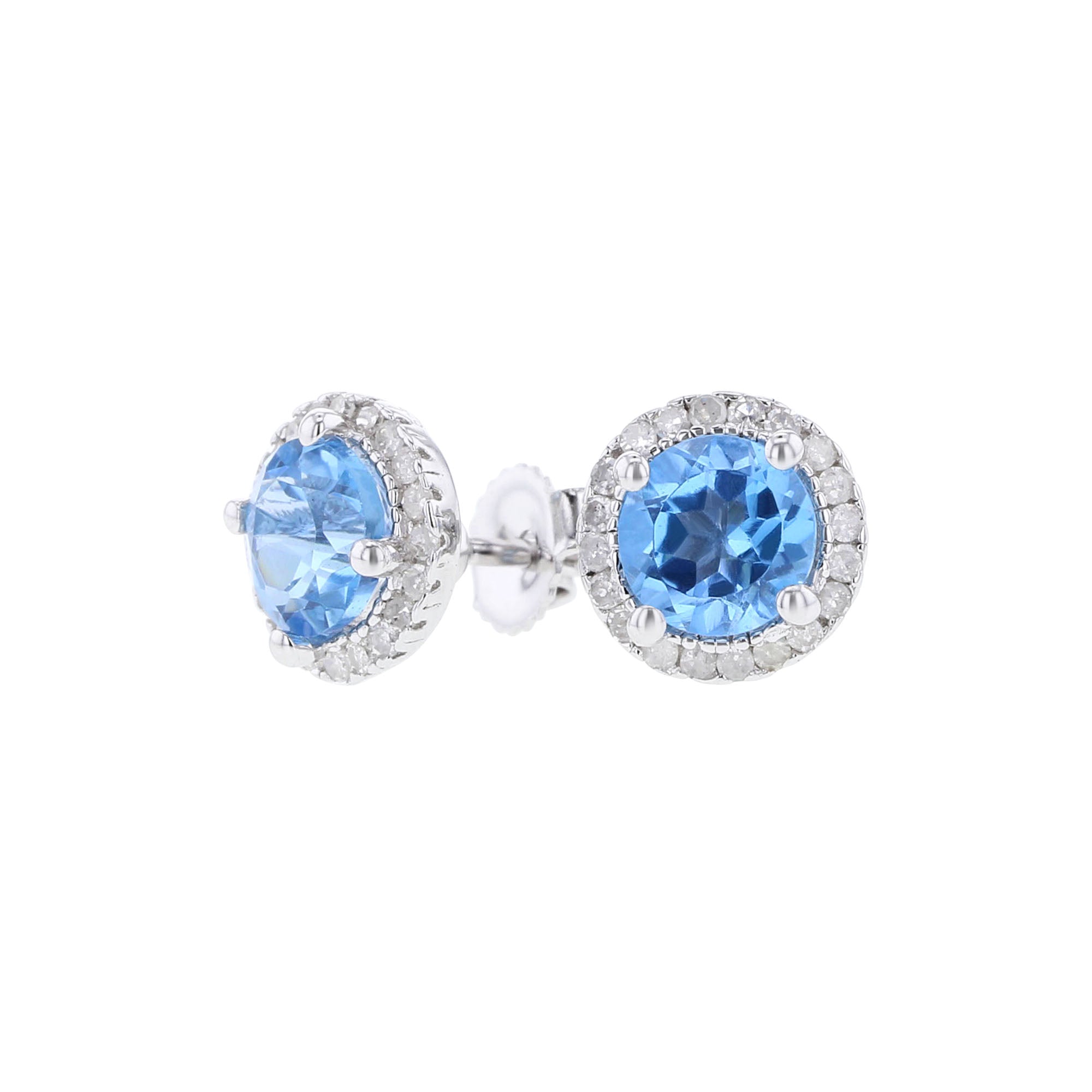 Silver Sprinkle Blue Topaz & Diamond Earrings – Steven Singer Jewelers