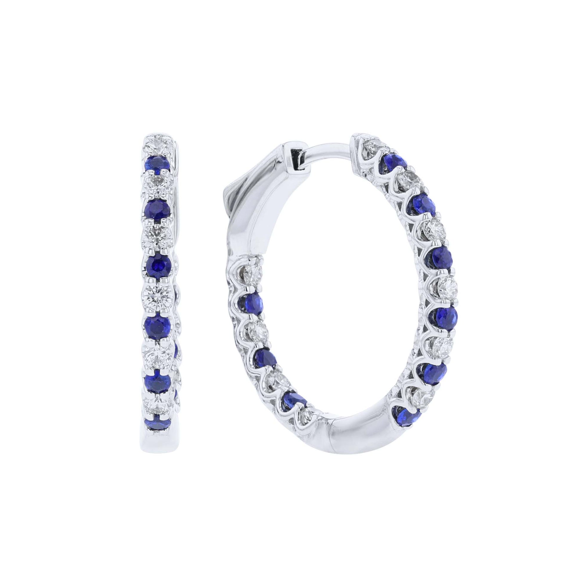 Odessa Sapphire & Diamond Hoop Earrings
