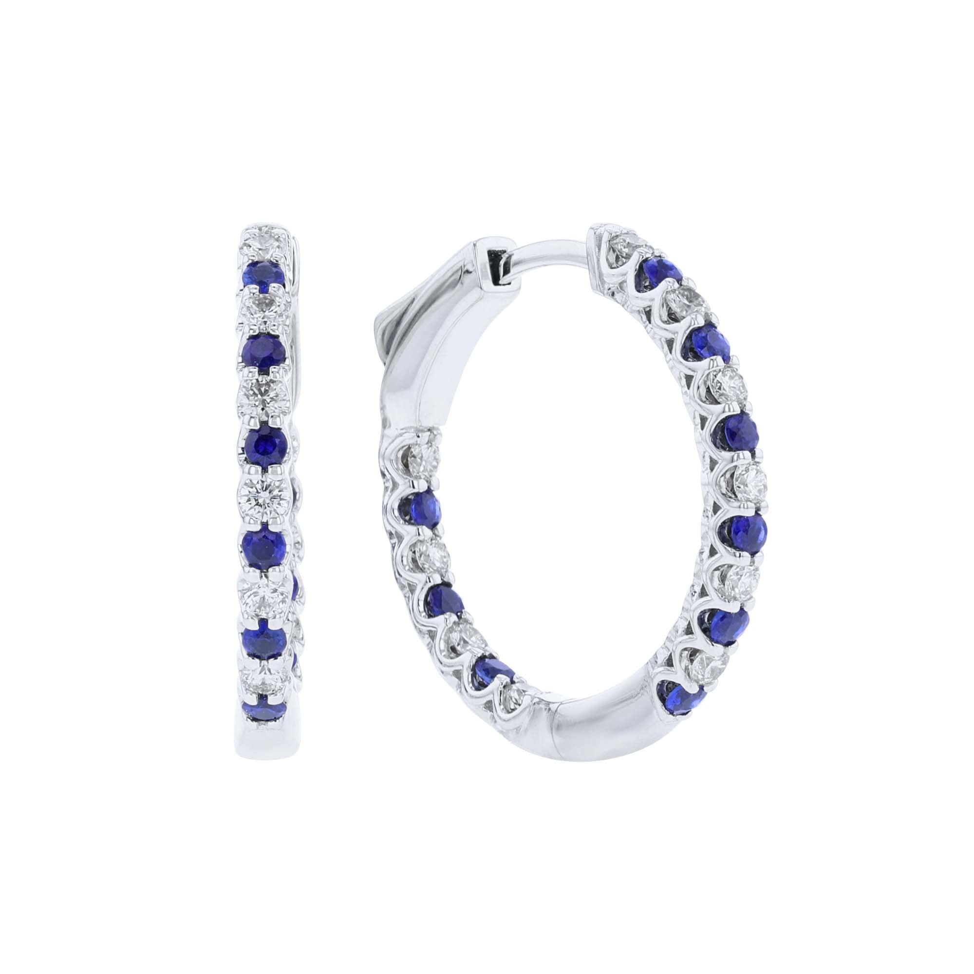 Odessa Sapphire & Diamond Hoop Earrings