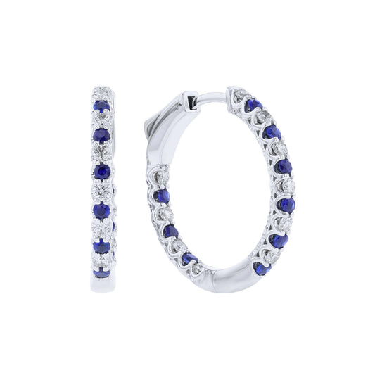 Odessa Sapphire & Diamond Hoop Earrings