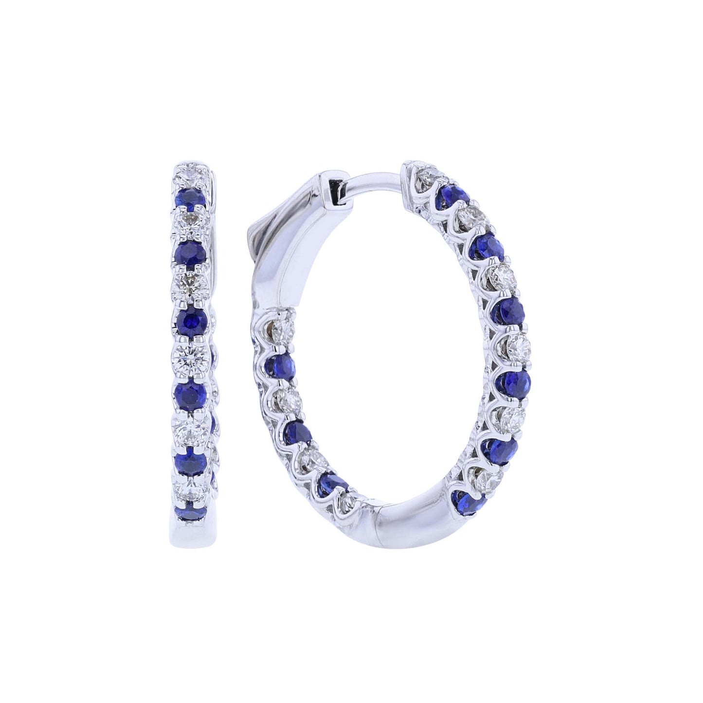 Odessa Sapphire & Diamond Hoop Earrings