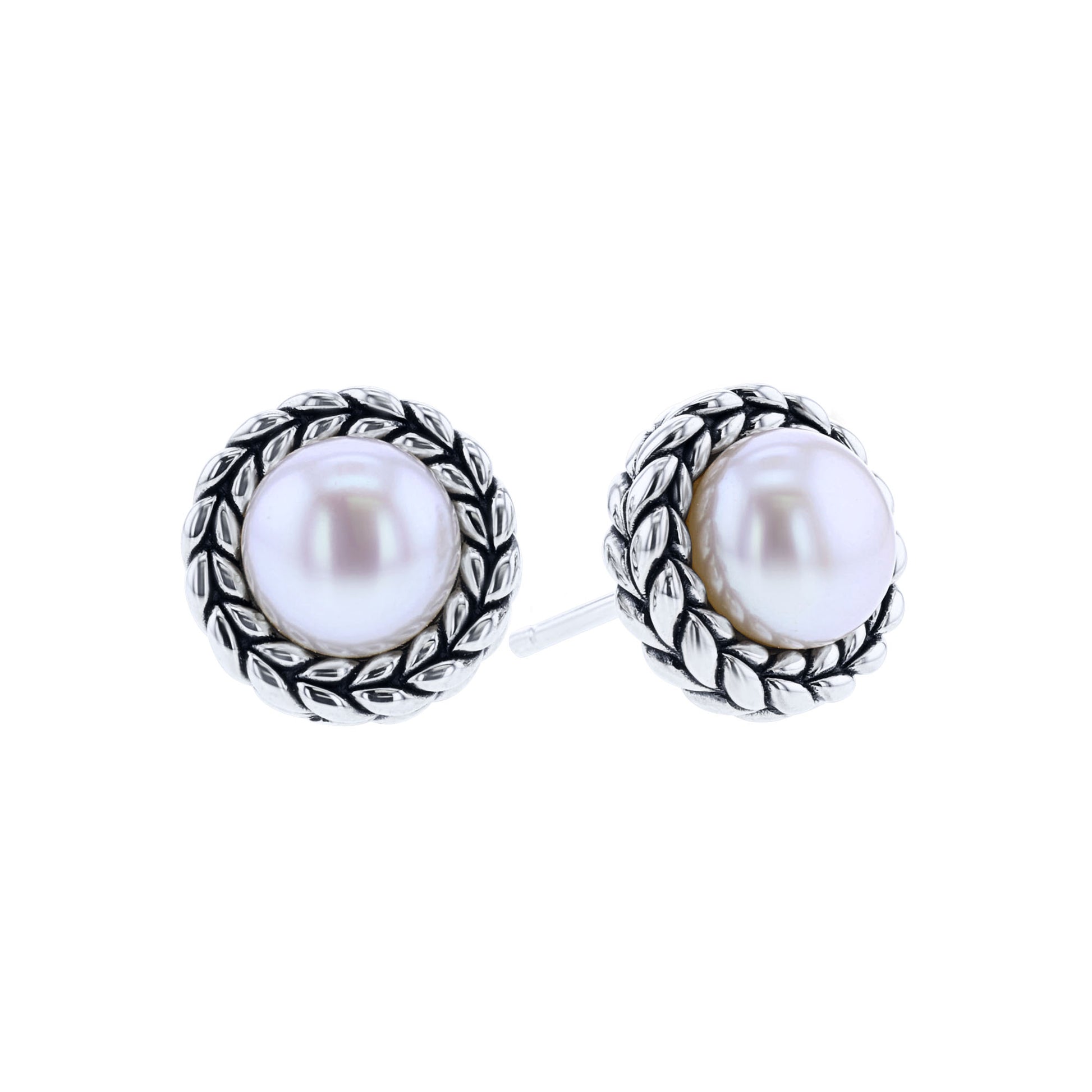 Treasure Pearl Silver Stud Earrings