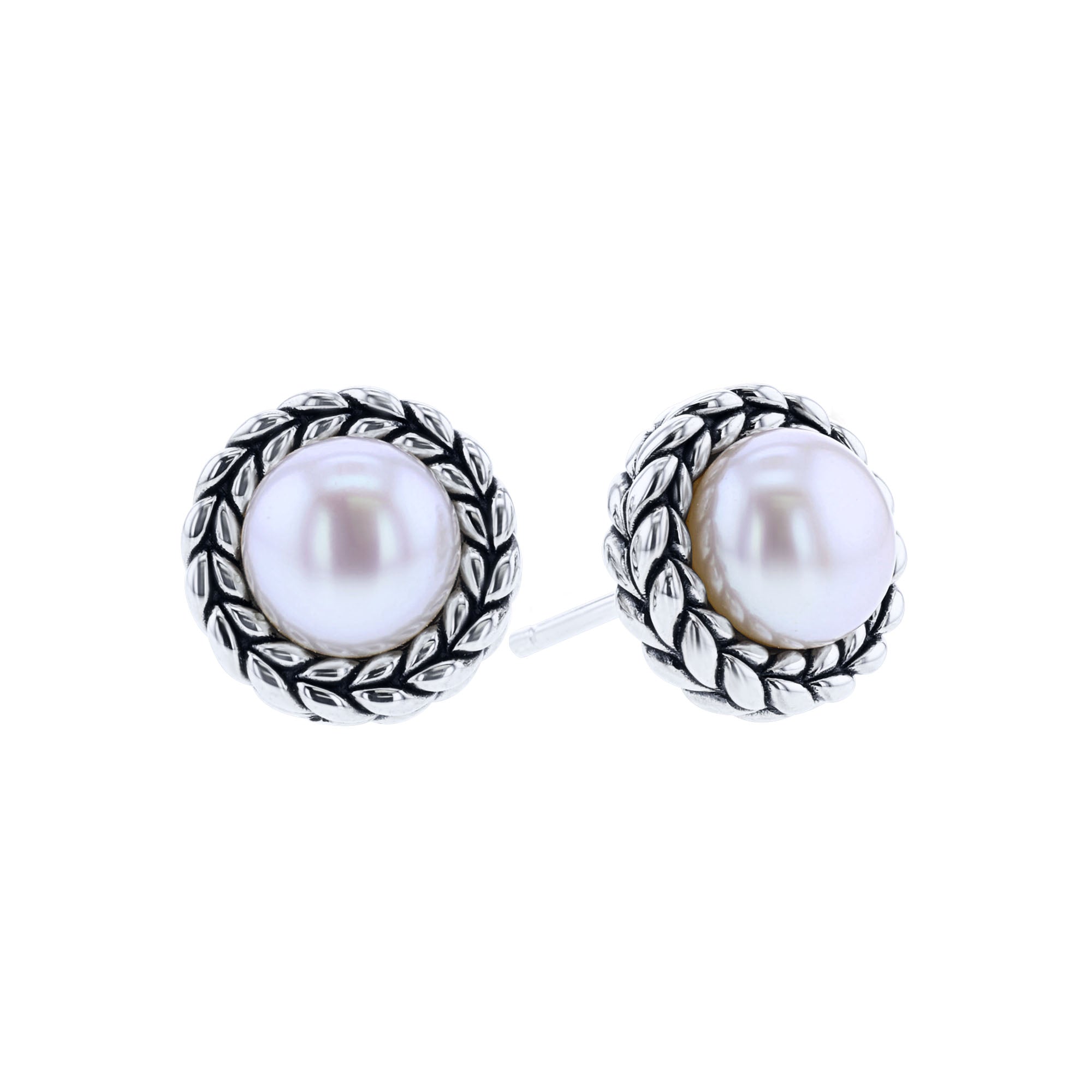 Treasure Pearl Silver Stud Earrings