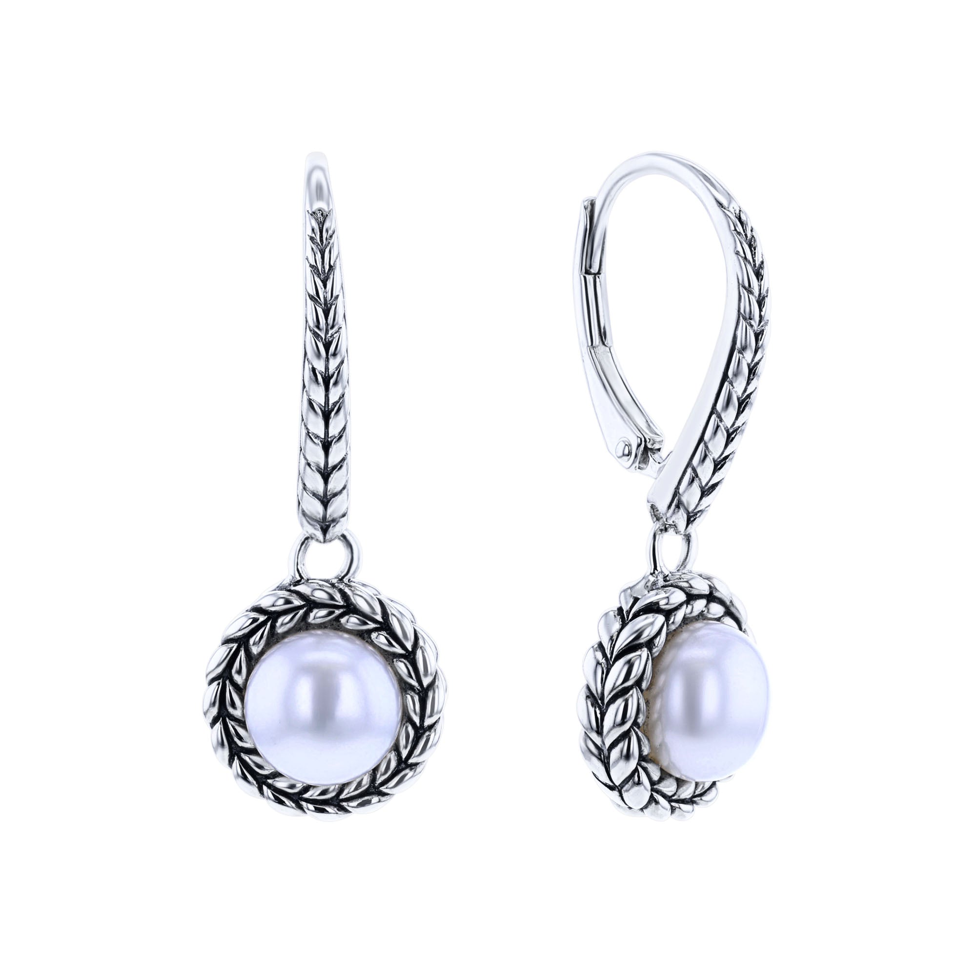 Treasure Pearl Silver Drop Earrings