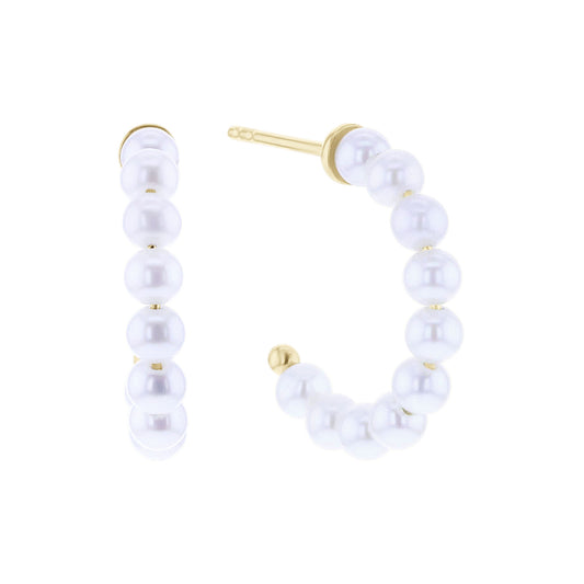 Michelle Pearl Hoop Earrings