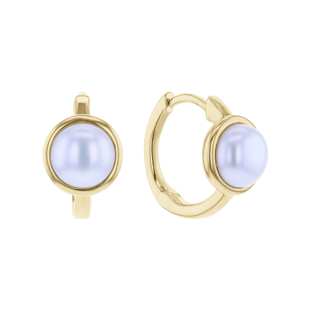 Michelle Pearl Huggie Hoop Earrings