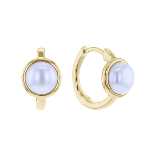 Michelle Pearl Huggie Hoop Earrings