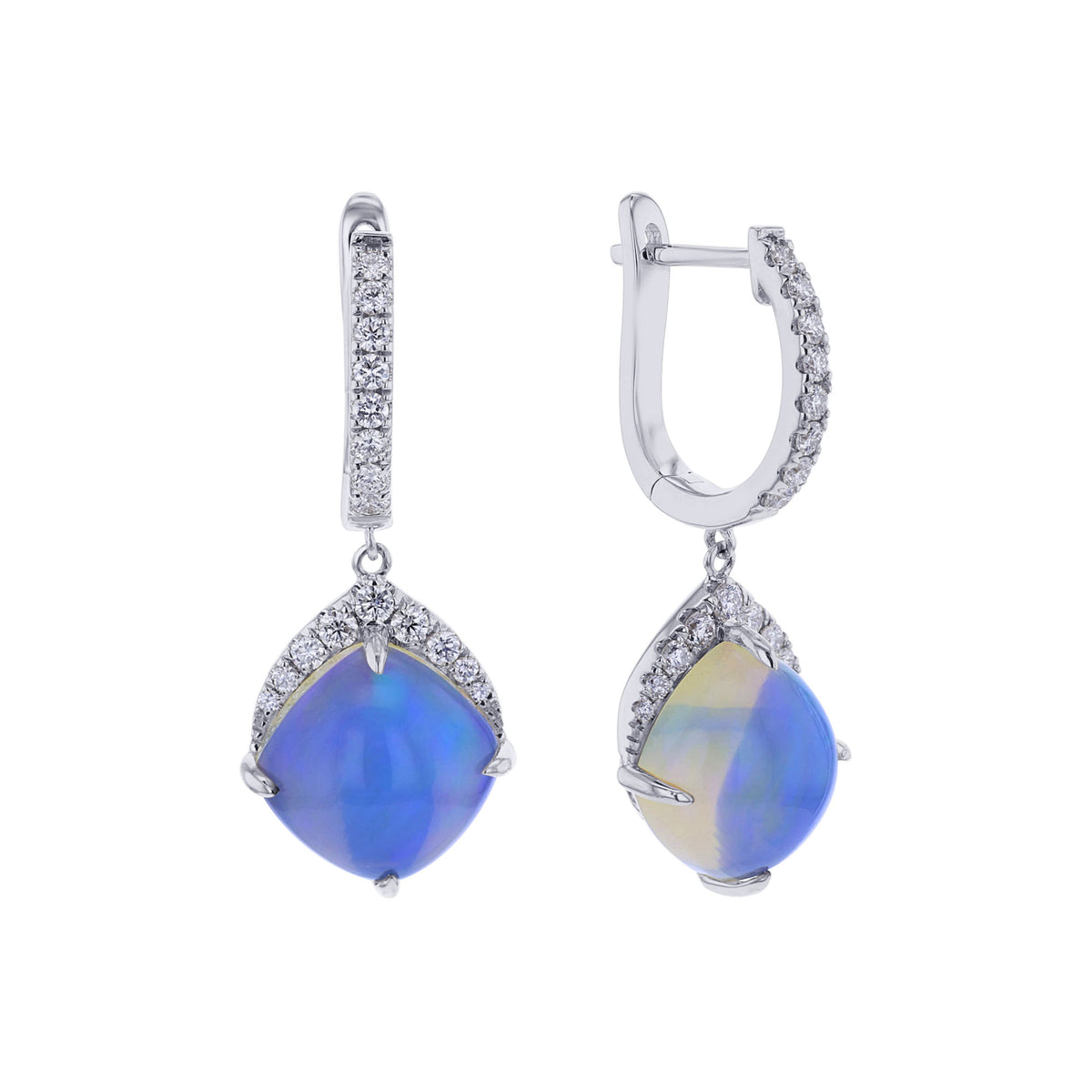 Shimmer Skies Opal & Diamond Drop Earrings
