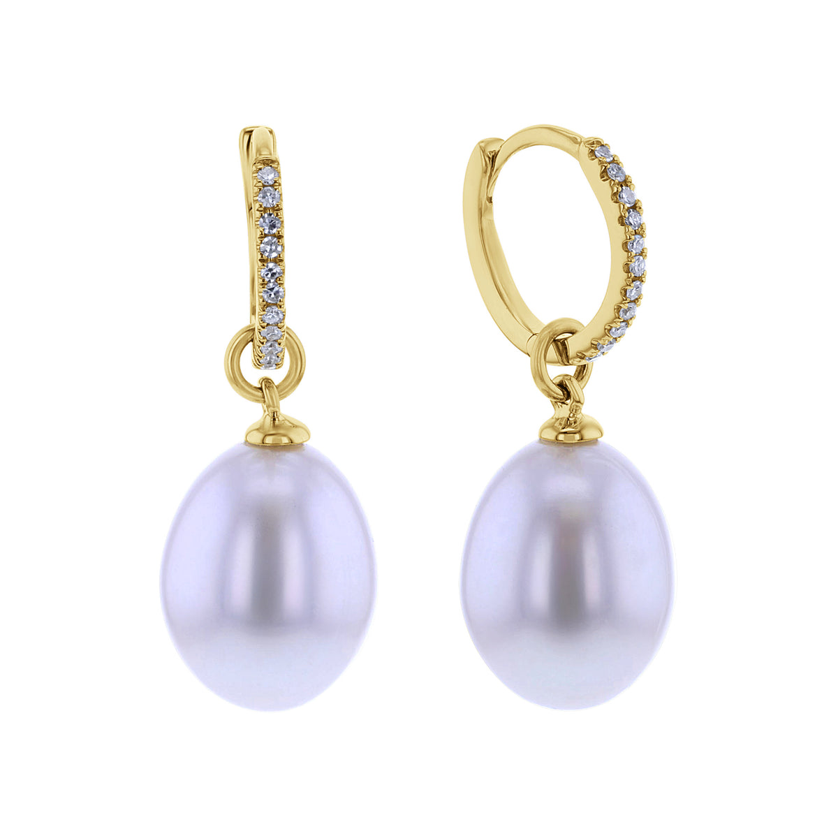 Michelle Pearl & Diamond Drop Earrings
