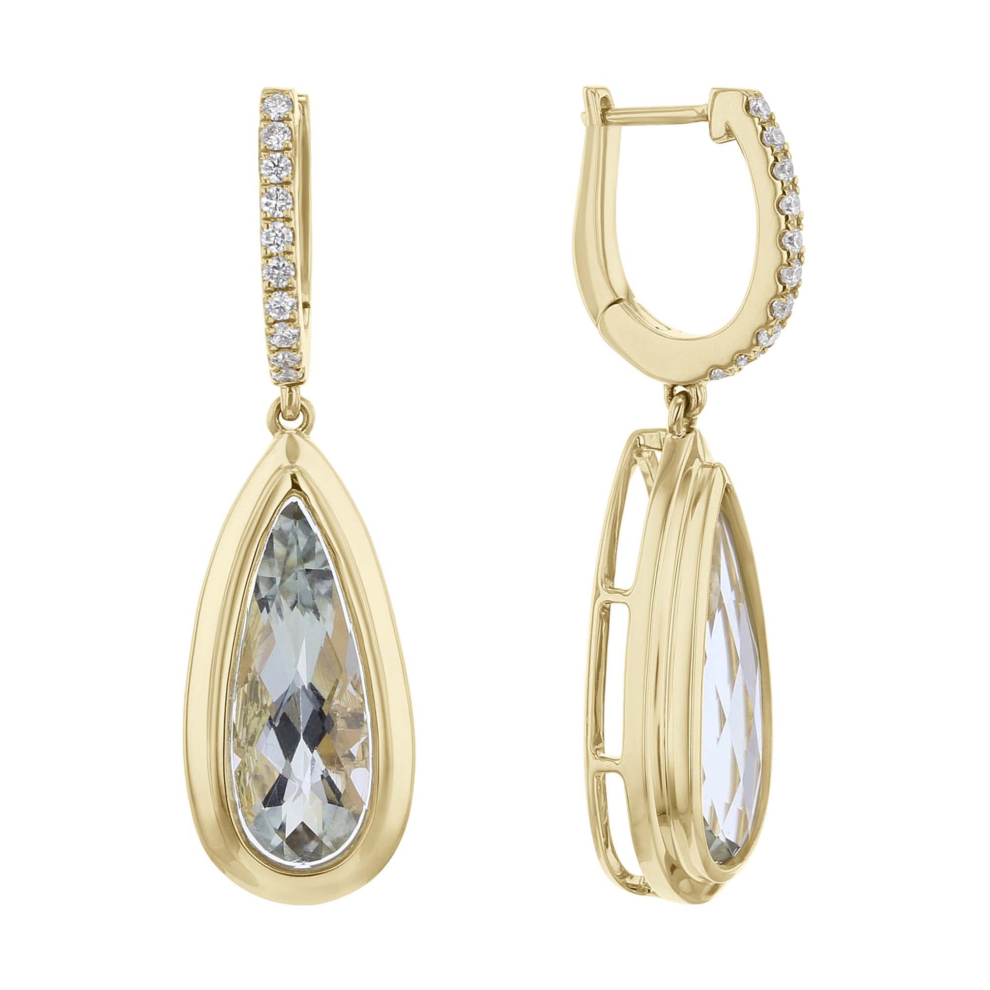 Terra Green Amethyst & Diamond Drop Earrings