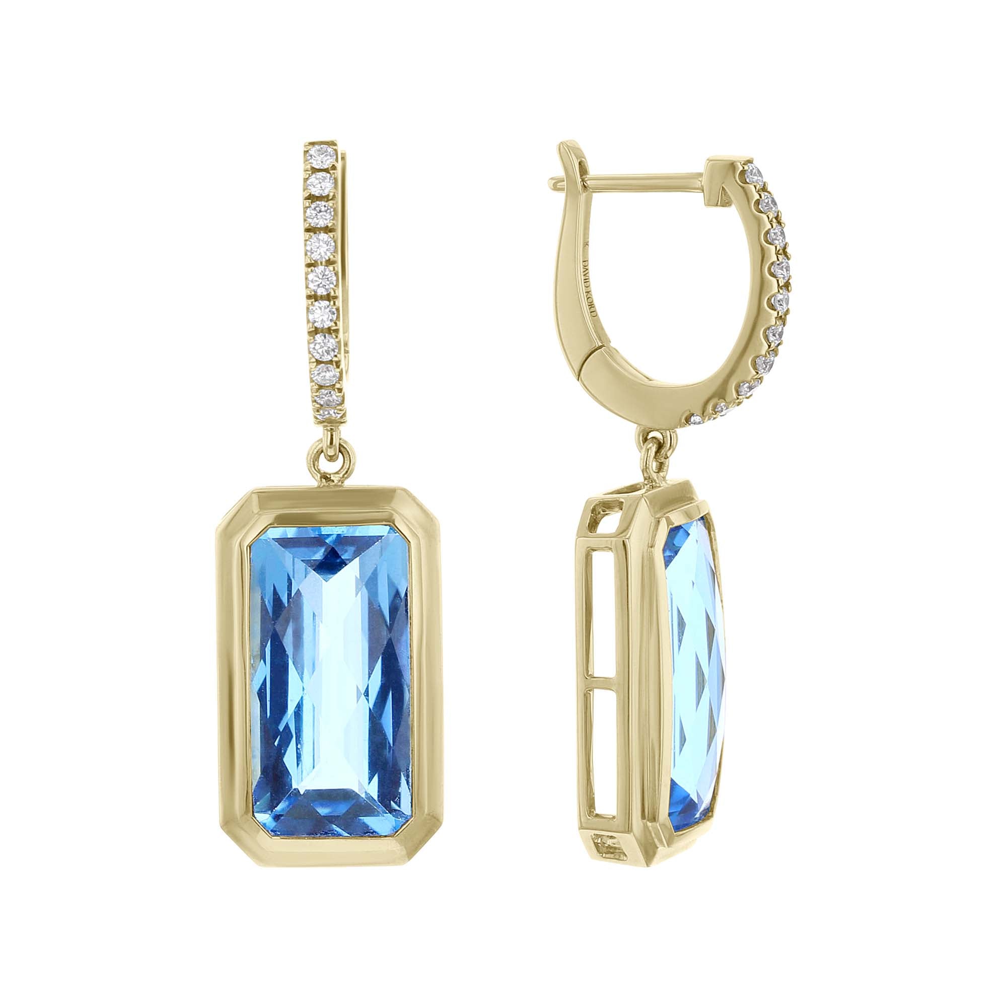 Hera Blue Topaz & Diamond Drop Earrings