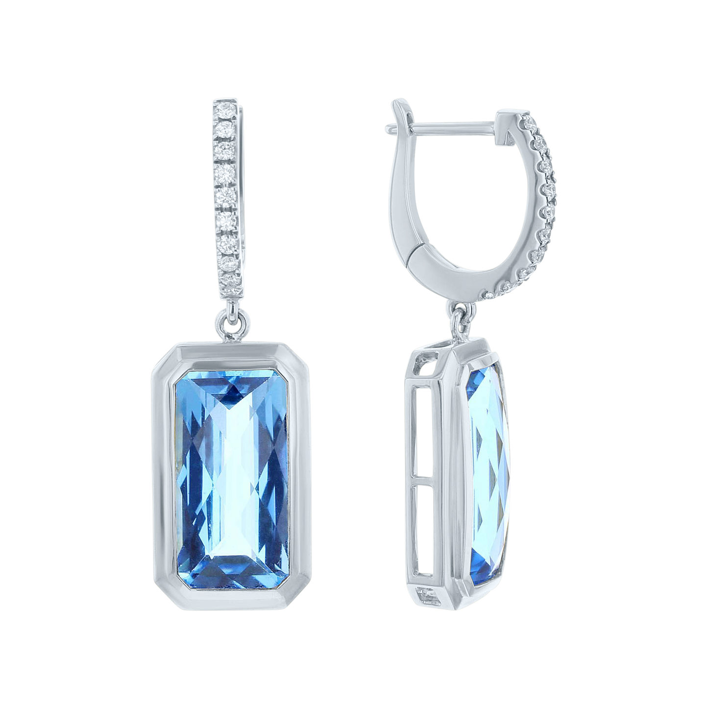 Hera Blue Topaz & Diamond Drop Earrings
