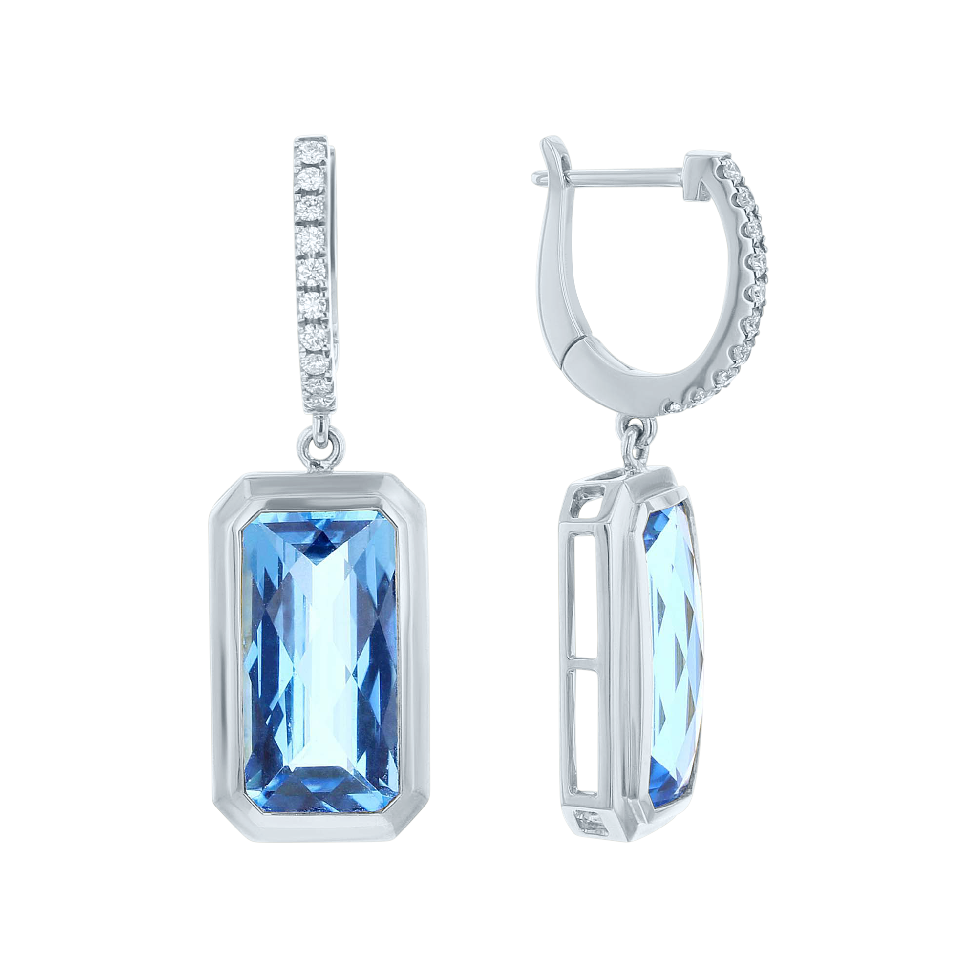 Hera Blue Topaz & Diamond Drop Earrings